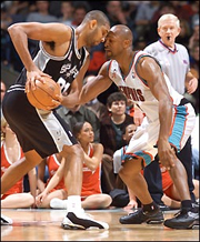 Tim Duncan gets up close and personal